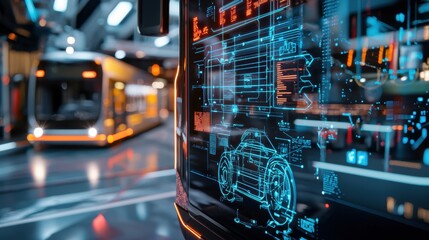 Futuristic Autonomous Bus Public Transport System Concept