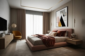Modernist Geometric Abstraction for Harmonious Bedroom D�cor