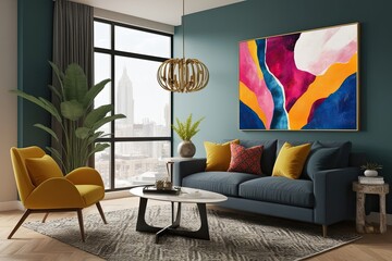 Vibrant Contemporary Art Piece for Home Decor in Bold and Chic Design