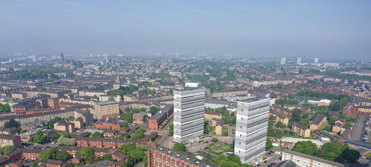 Naklejka premium High rise council flats in Glasgow city