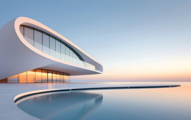 Fototapeta premium Minimalist modern architecture and spatial structure 