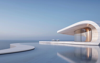 Fototapeta premium Minimalist modern architecture and spatial structure 