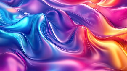Obraz premium A vibrant abstract background featuring flowing waves of colorful fabric in shades of blue, pink, and orange.