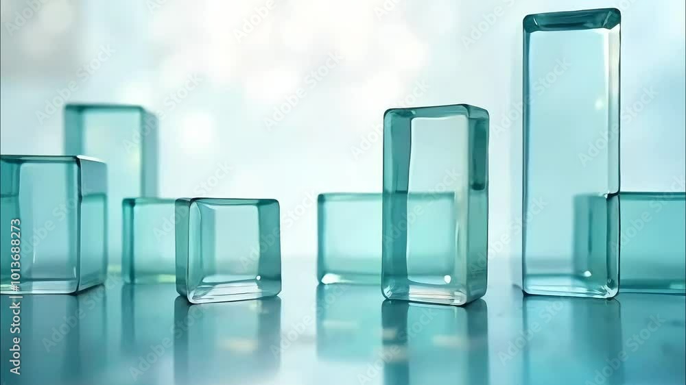 Aufkleber evolving light: minimalist glass-like rectangles in motion