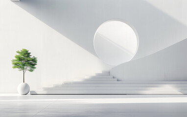 Minimalist modern art building space structure