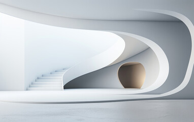 Minimalist modern architecture and spatial structure
