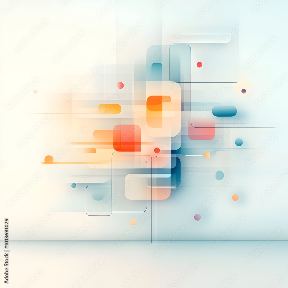 Poster organized and streamlined digital artwork featuring a grid based pattern with clean minimalist lines