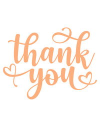 Thank you typography design on plain white transparent isolated background for card, shirt, hoodie, sweatshirt, apparel, tag, mug, icon, poster or badge