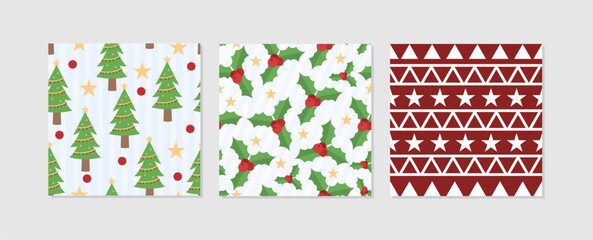 collection set Christmas theme seamless pattern background design.
