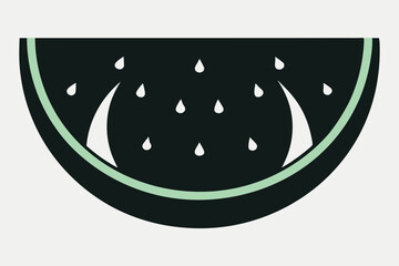 Delicious fruit watermelon silhouette black vector illustration