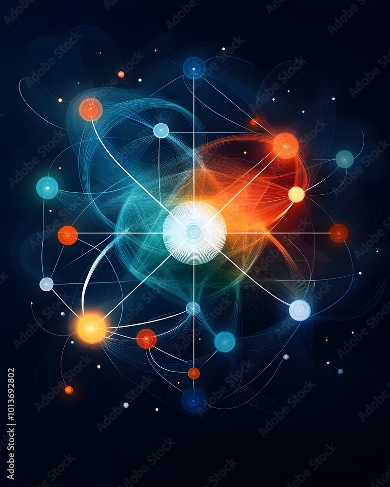 Poster mesmerizing geometric digital patterns symbolizing technological complexity intricate abstract digit