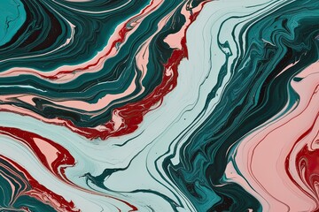 Daring Marbled Acrylic Paint with Ink Highlights Showcasing Dramatic Wave Textures and Striking Hues