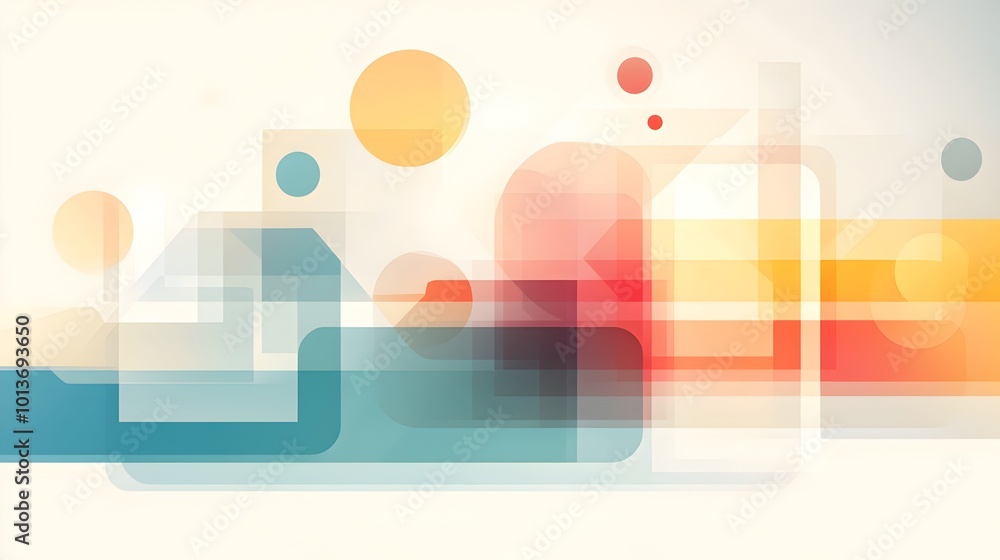 Poster vibrant digital geometry pattern conveying complex data systems and computing sleek high tech with o