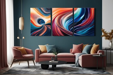 Futuristic Abstract Art for Trendy Home Decor Accents