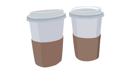 Paper coffee cup vector illustration. takeaway coffee disposable paper cup. Disposable plastic and paper cup mockup.