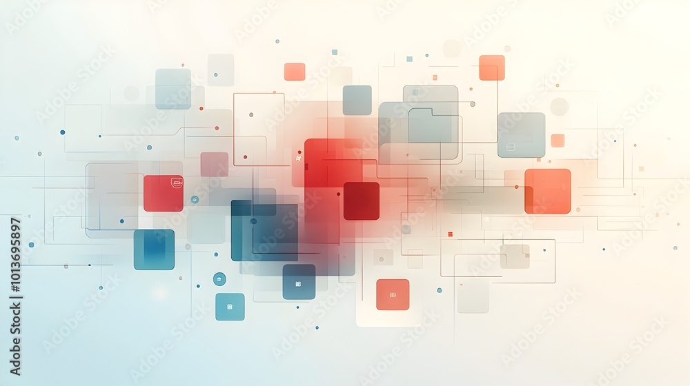 Poster mesmerizing abstract digital texture featuring overlapping geometric shapes shimmering light and col