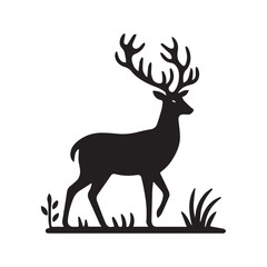 Deer silhouette vector illustration art 