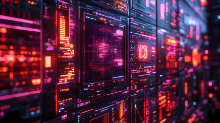 Obraz premium 3D Glossy Cyber Monday Product Showcase with Glowing Tags - Futuristic Promotional Background for Discounts