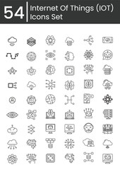Internet Of Things icons  (IOT) Pack . Thin line Collection Smart Technology icons set vector