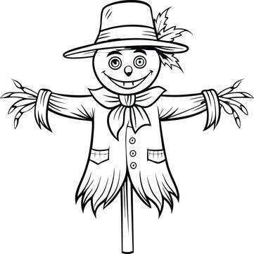 recommend clip art: Hand drawn Kids drawing Cartoon Vector illustration cartoon scarecrow icon Isolated on White Background.
                    