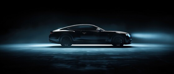 Naklejka premium Luxury car with dark Background and AI generated Image copy space