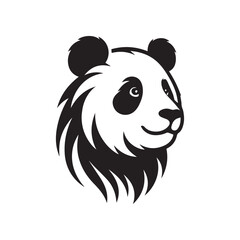 Panda head silhouette vector illustration art 