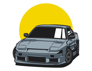 perfect japan car for 90s vehicle illustration design vector graphic