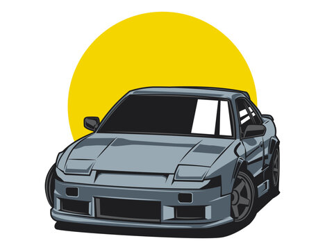 perfect japan car for 90s vehicle illustration design vector graphic