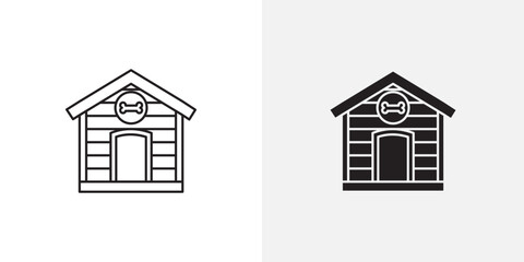 Icon of a pet house, representing animal care, shelters, or pets.