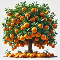 Golden Harvest: Ripe Orange from a Thriving Tree 