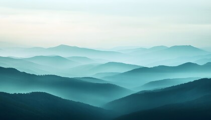 Obraz premium Cool, soft bluetogreen gradient with a gentle abstract blur fading into the distance