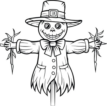recommend clip art: Hand drawn Kids drawing Cartoon Vector illustration cartoon scarecrow icon Isolated on White Background.
                    