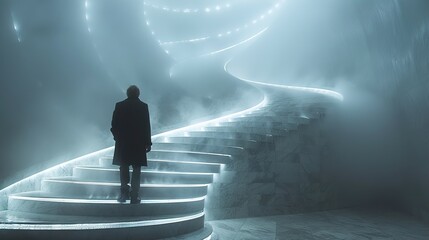 Futuristic Staircase: Minimalist Interior Design