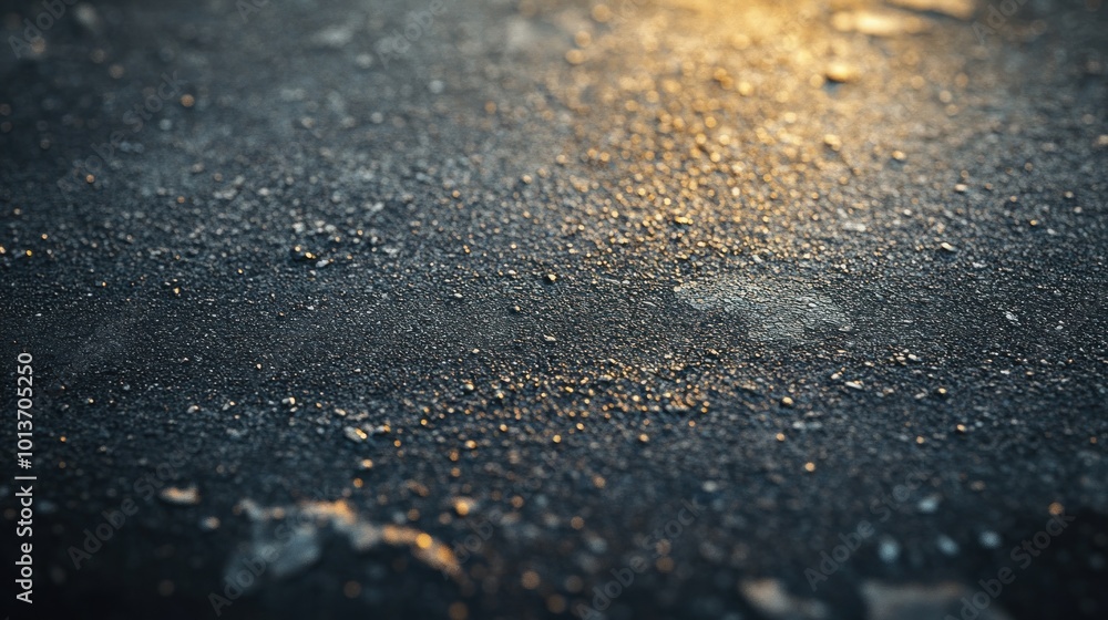 Poster close-up of a textured surface with sparkling details and subtle reflections.