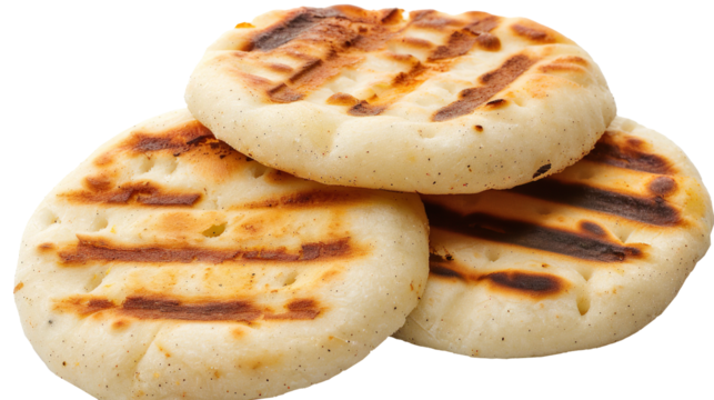 Arepas fast food isolated on transparent background, PNG