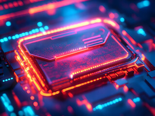 Flat Macro Shot of Glowing Digital Wallet Icon for Cyber Monday Purchases - Vibrant Design & Futuristic Screen Illustration