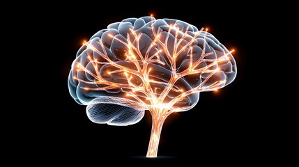 Glowing Abstract Brain with Branches