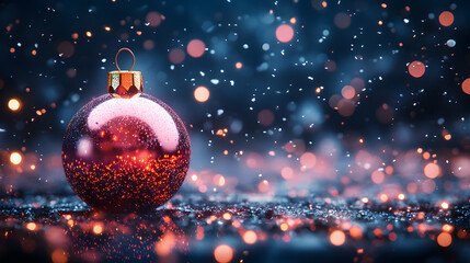 Sleek Metallic Ornament Christmas Card