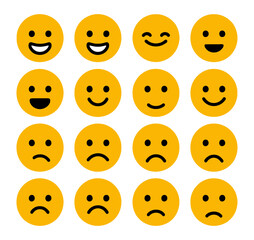 set of smileys