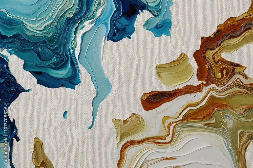 Poster in-depth exploration of hybrid oil texture and irregular layered patterns on canvas
