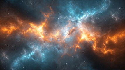 Obraz premium Colorful Space Galaxy Cloud Nebula with Starry Night Cosmos: Supernova Universe Background