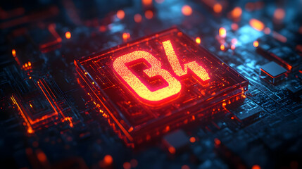 3D Cyber Monday Price Tag with Glowing Percentage Border - Minimalistic Design for Eye-Catching Discounts and Copy Space