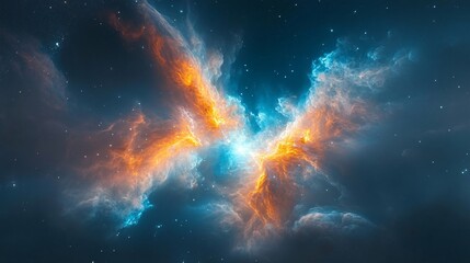 Fototapeta premium Colorful Space Galaxy Cloud Nebula with Starry Night Cosmos: Supernova Universe Background