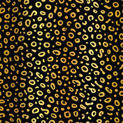 Metallic Black And Gold Animal Spots Seamless Vector Repeat Pattern