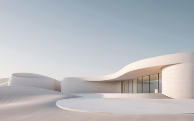 Fototapeta premium Minimalist modern art building space structure