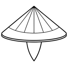 vietnamese conical hat outline coloring book page line art drawing