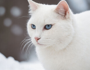 white cat with blue eyes