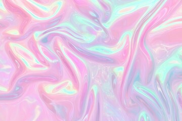 Obraz premium Pastel holographic wave texture with soft gradient background