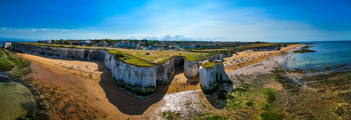Aerial view of Botany Bay, a bay in Broadstairs facing the north sea, Kent, England