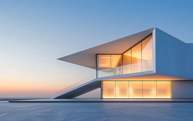 Fototapeta premium Minimalist modern architecture and spatial structure